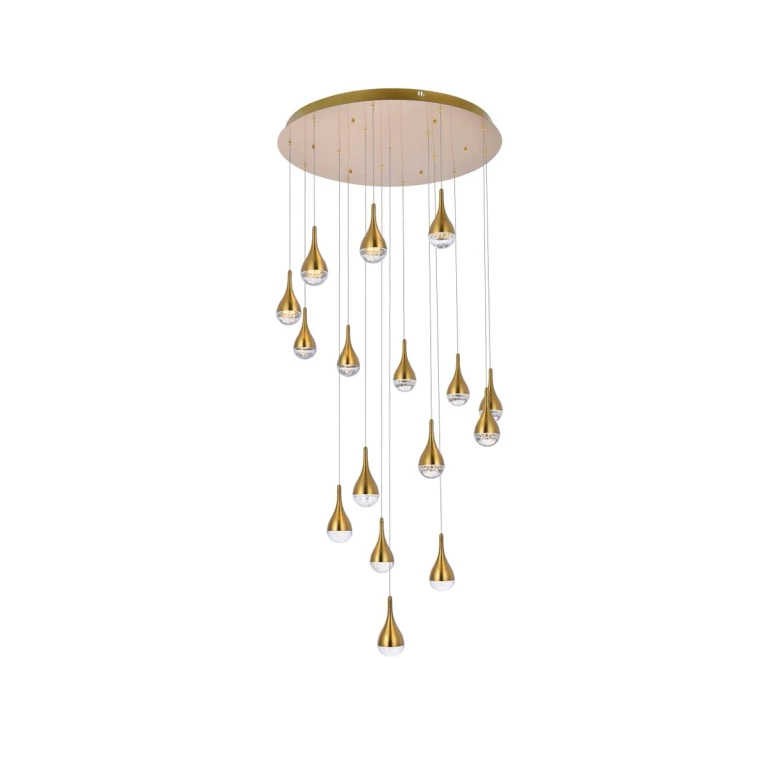 satin gold LED Chandelier from the Amherst Collection