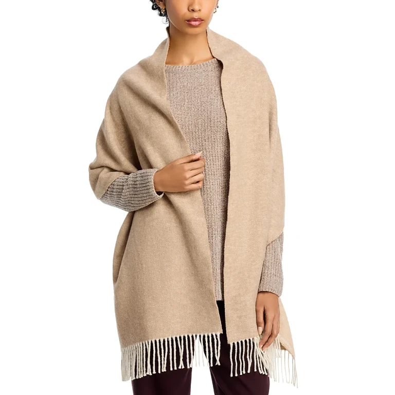 Eileen Fisher Fringe Trim Wrap Scarf