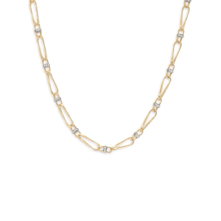 Marco Bicego 18K Yellow & White Gold Marrakech Onde Diamond Link Necklace, 18