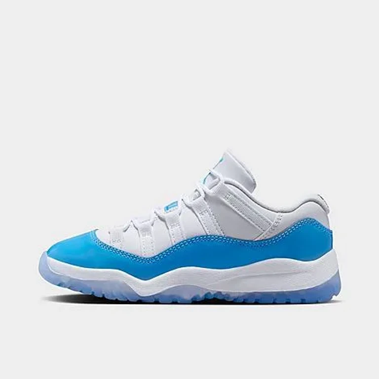 Little Kids Air Retro 11 Low Basketball Shoes in White/University Blue/Black Size: 1.0