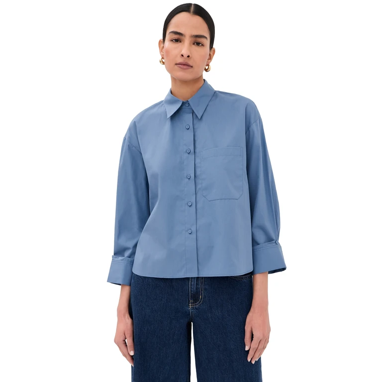 TWP J. D. Button Down Shirt Country Blue M