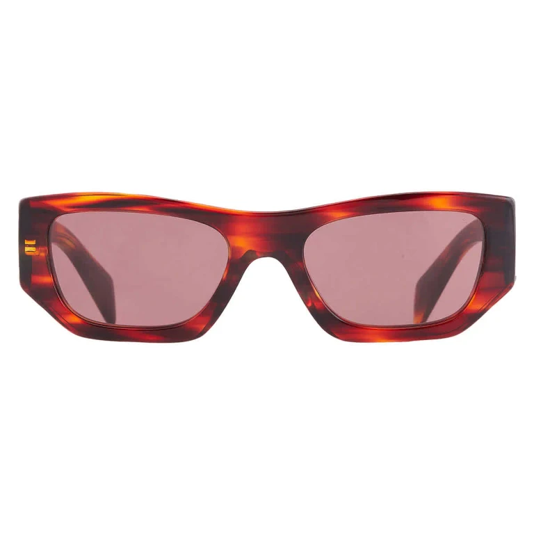 Prada Dark Violet Rectangular Unisex Sunglasses PR A01S 13O80B 53