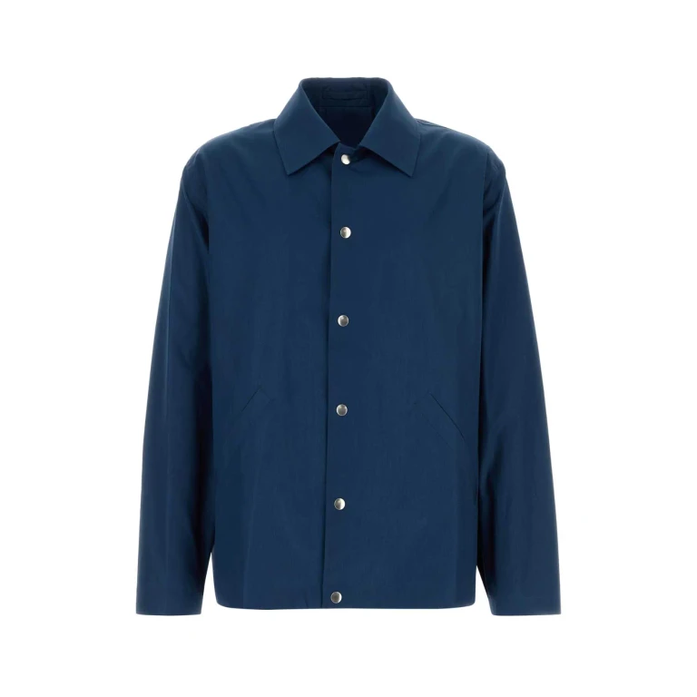Jil Sander Blue Cotton Windbreaker