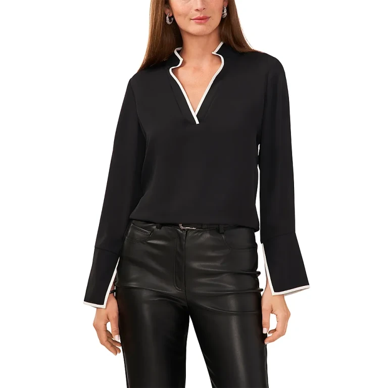 Vince Camuto Contrast Trim Tunic Blouse