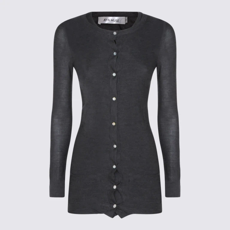 Aya Muse Dark Grey Silk Mini Dress