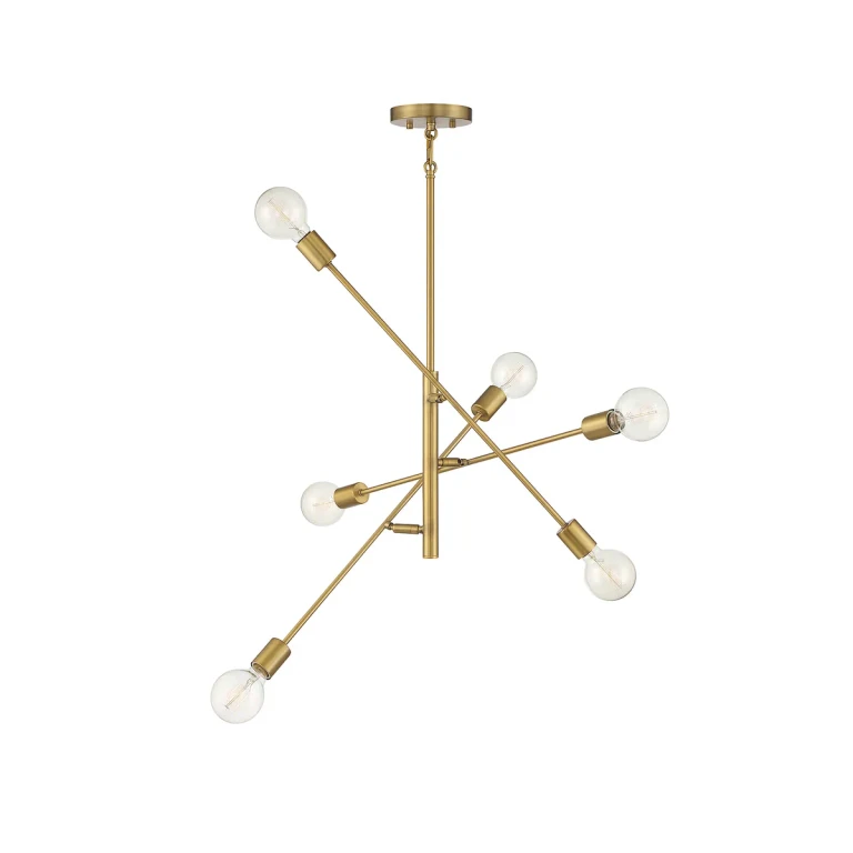 Trade Winds Lighting 6-Light Chandelier In Natural Brass - TW30089-NB
