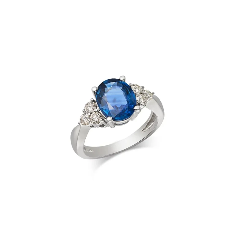 Bloomingdale's Fine Jewelry Blue Sapphire & Diamond Ring in 14K White Gold