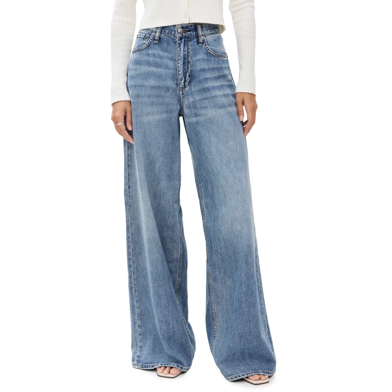 rag & bone Featherweight Sofie High Rise Wide Jeans Beverly 30