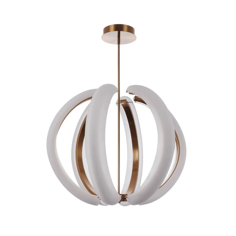 Satin Brass LED Pendant from the Unwind Collection