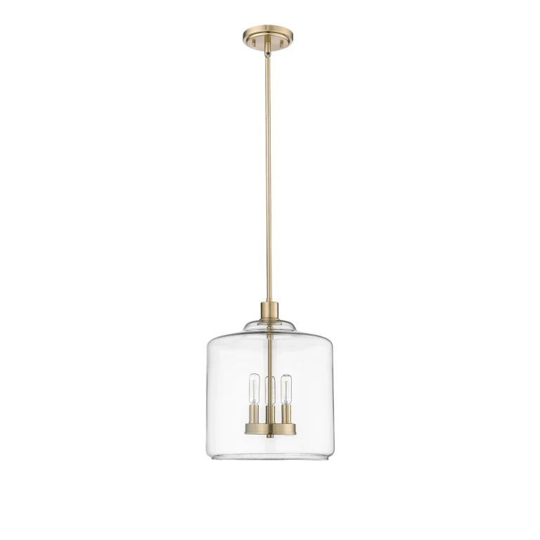 Modern Gold Three Light Pendant from the Asheville Collection