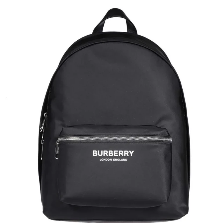 Burberry Mens Black Econyl Logo Print Backpack