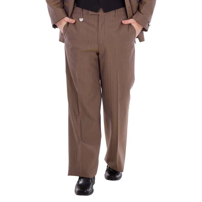 Burberry Stripe Pattern Wool Tailored Trousers