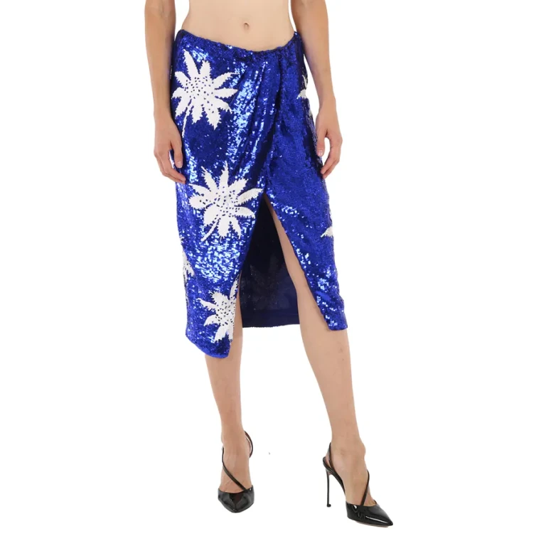 Filles A Papa Ladies Lagoon-blue Pencil Skirt