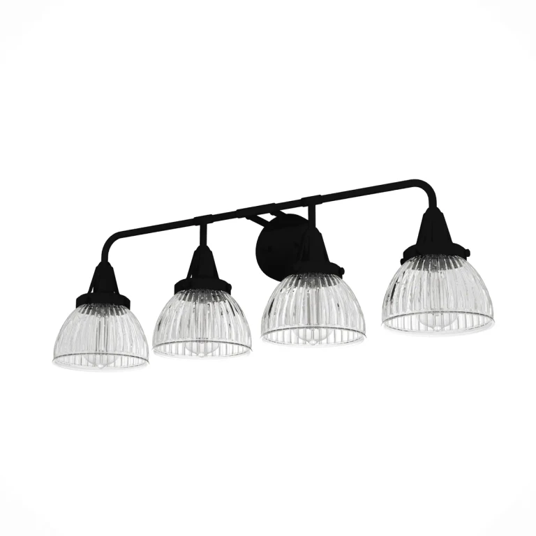 Natural Black Iron Four Light Vanity from the Cypress Grove Collection