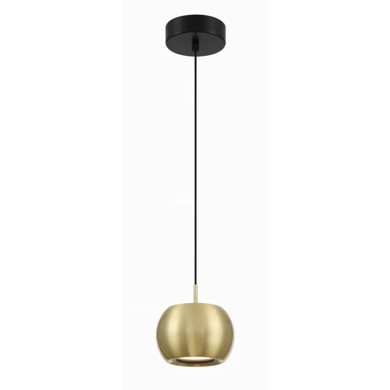 Coal And Brushed Gold LED Mini Pendant from the Halo Collection