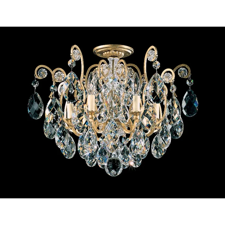 Renaissance 6-Light Semi-Flush Ceiling Light in Black