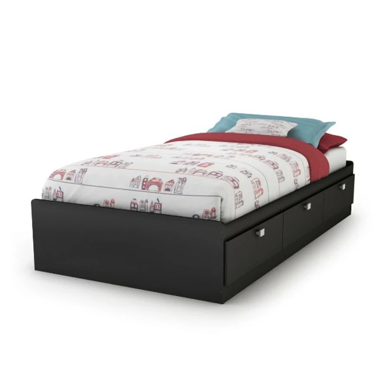 Spark Contemporary Black Twin Storage Bed - South Shore