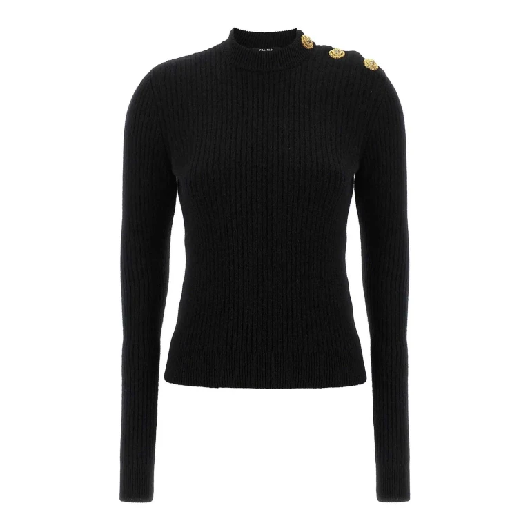 Balmain Pull Col Rond - Noir
