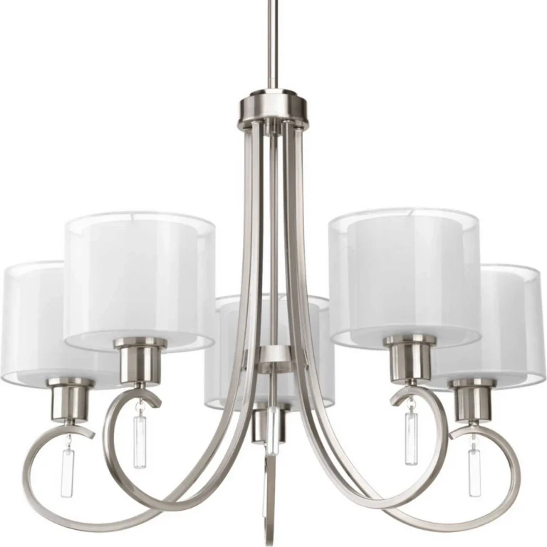 Brushed Nickel Five Light Chandelier from the Invite Collection