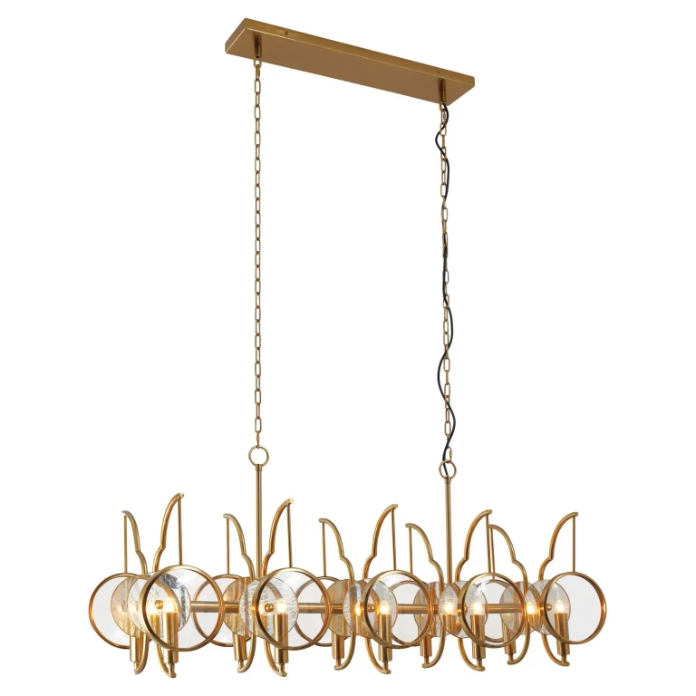 Brass Antq Ten Light Island Pendant from the Into Focus Collection