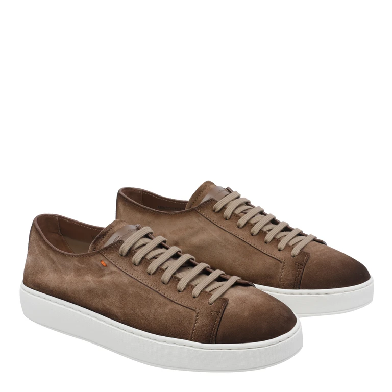 Santoni Sneakers Brown Goatskin - Men