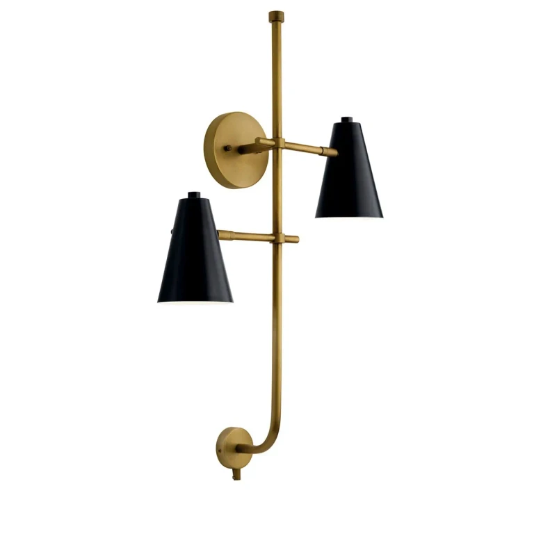 Black Two Light Wall Sconce from the Sylvia Collection
