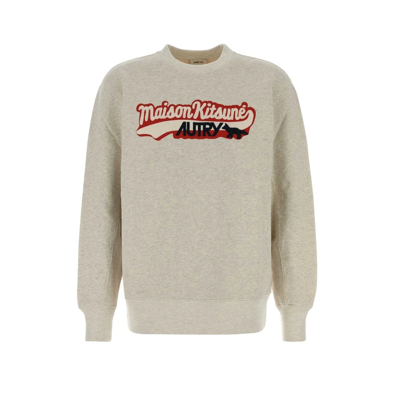Melange Grey Cotton Autry X Maison Kitsunã Sweatshirt Mk1m Felpe - Men