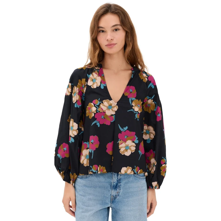 Apiece Apart Anfa Shirred Top Floating Floral XL