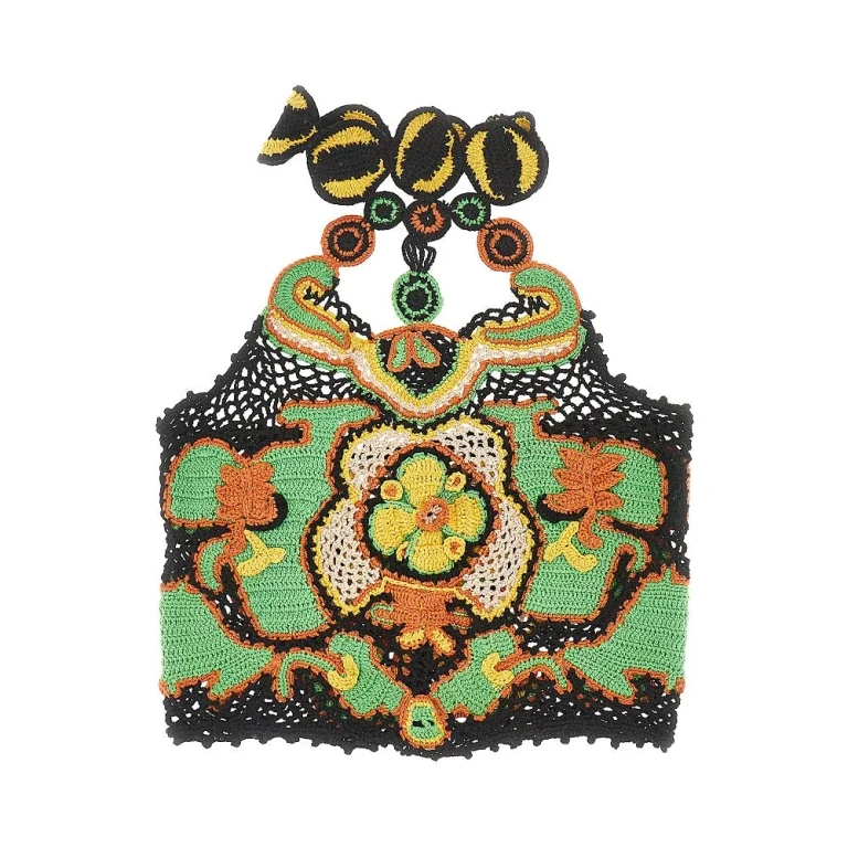 ETRO Floral gehäkeltes Baumwoll-Croptop