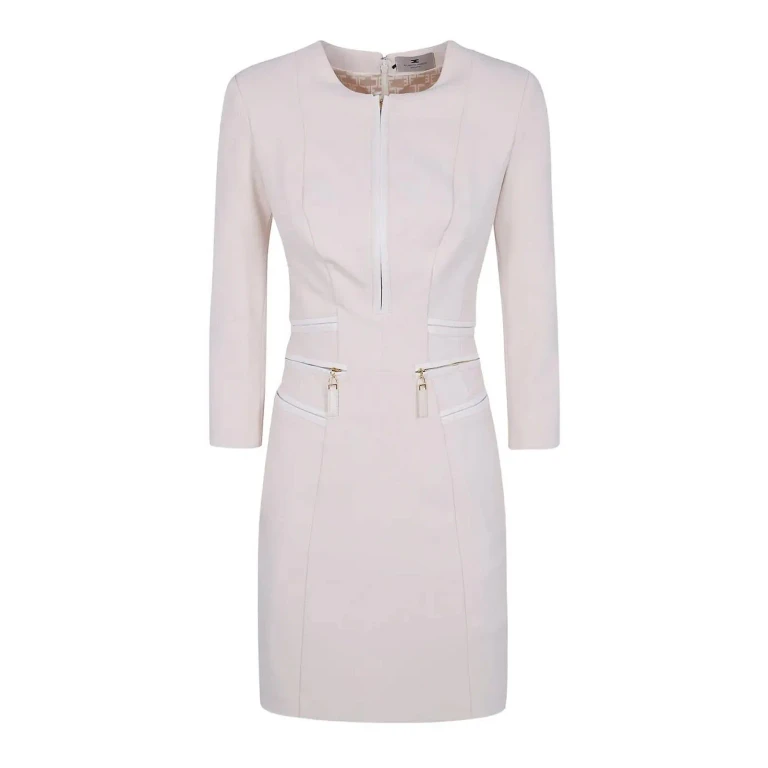 Elisabetta Franchi Robe Au Genou - Blanc