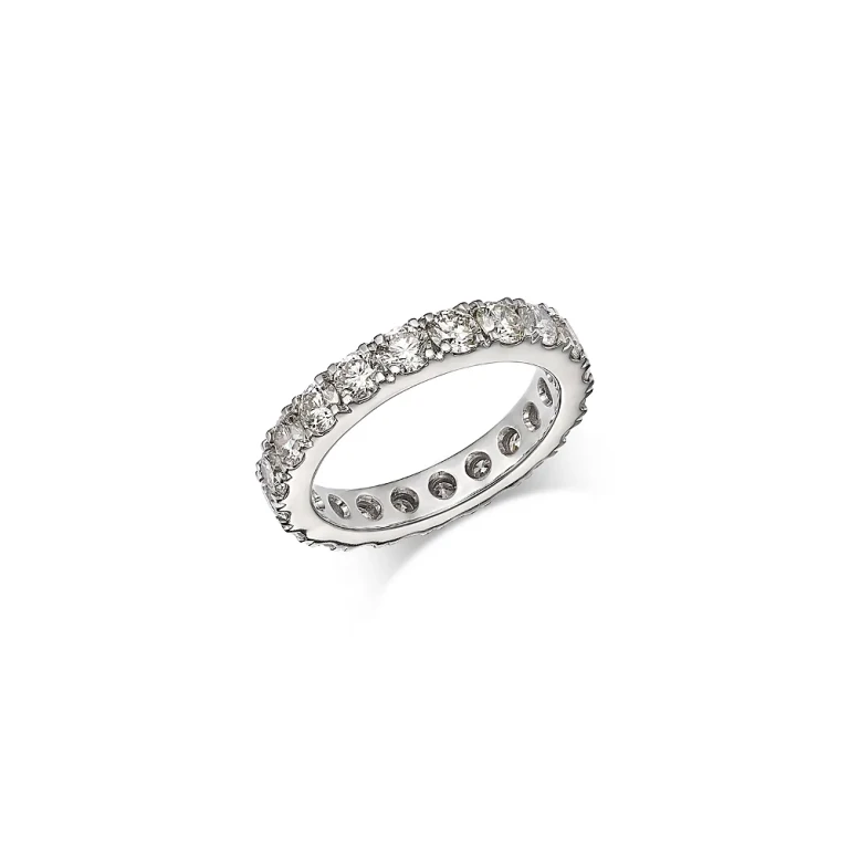 Certified Diamond Eternity Band in 14K White Gold, 3.0 tcw