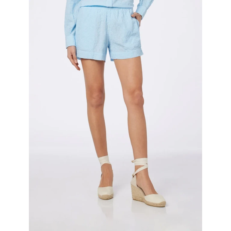 MC2 Saint Barth Meave White Sangallo Cotton Shorts