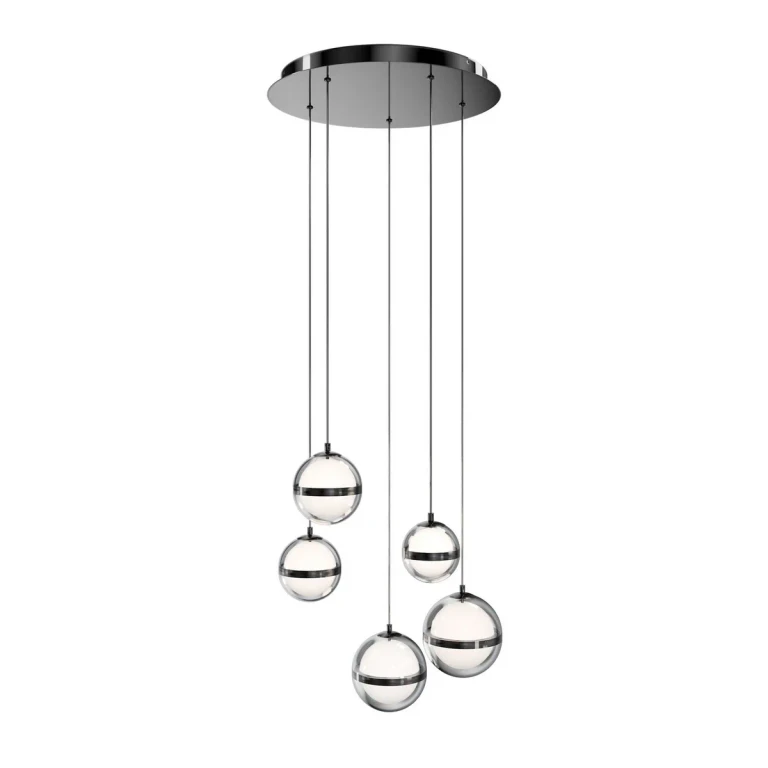 Black Chrome LED Chandelier from the Cyllindra Collection