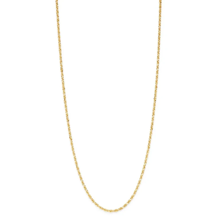 Solid Glitter Chain Necklace in 14K Yellow Gold