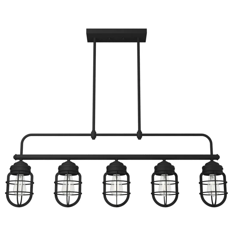 Hunter Starklake 5-Light Linear Chandelier in Natural Iron
