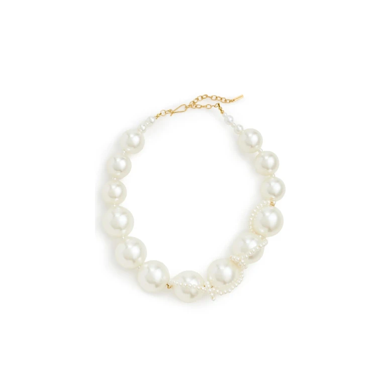 Completedworks Large Faux Pearl Necklace Brass/18k Gold Plated One Size