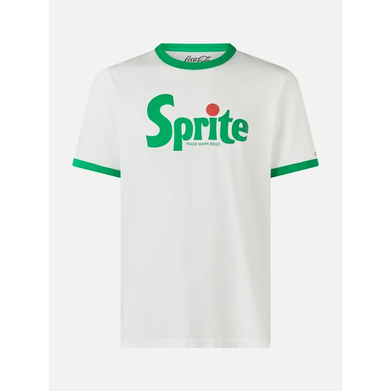 Mc2 Saint Barth Man Cotton T-Shirt With Sprite Print Coca-Cola Special Edition White - Men