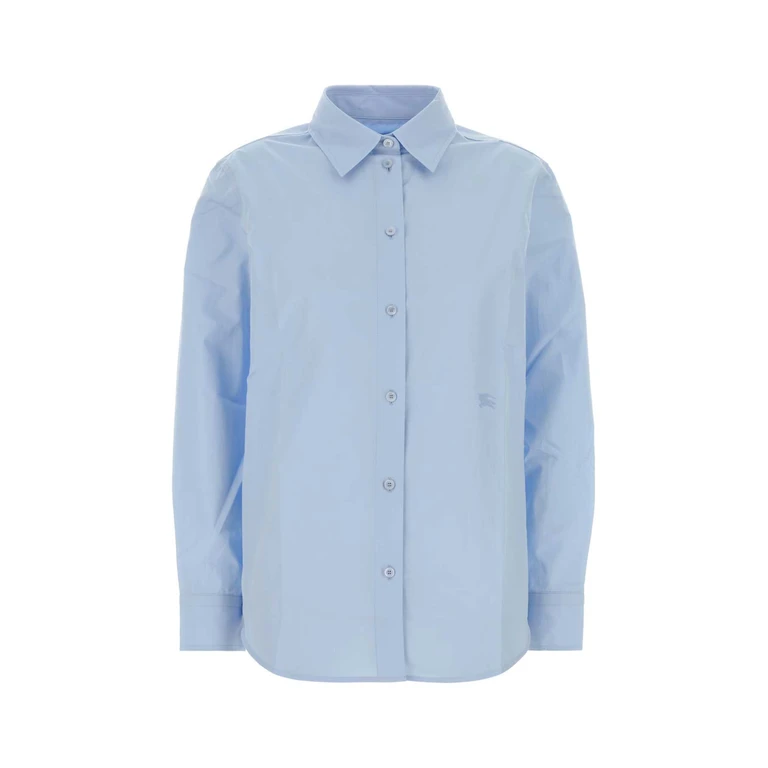 Burberry Light Blue Poplin Shirt Agapanthusblue Exterior: Cotton Camicie - Women