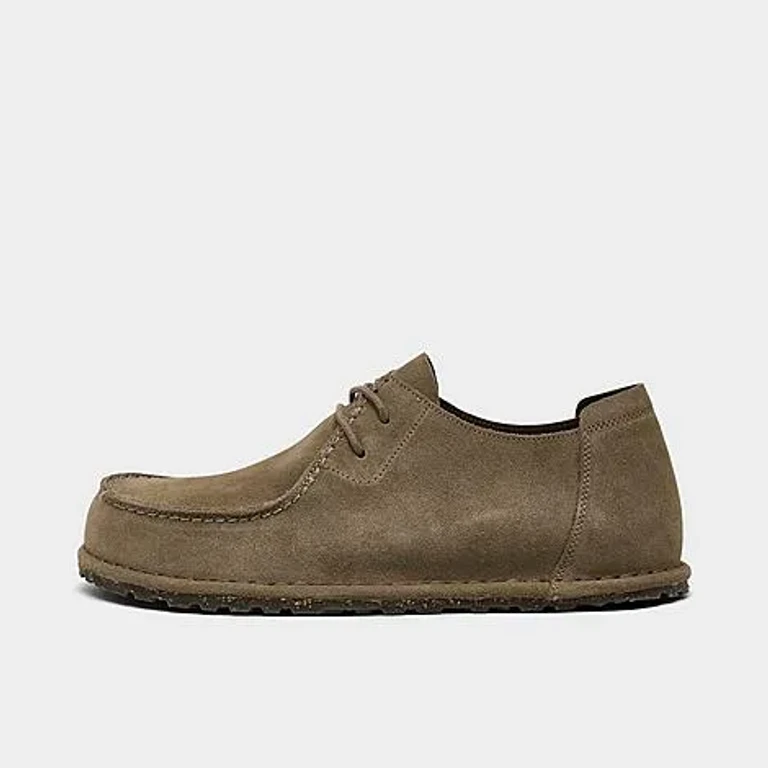 Birkenstock Men's Utti Lace Suede Leather Casual Shoes in Grey Taupe Size: 41