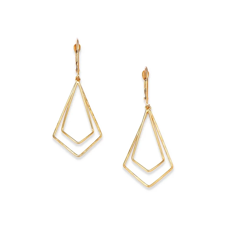 Geometric Dangle Drop Earrings in 14K Yellow Gold