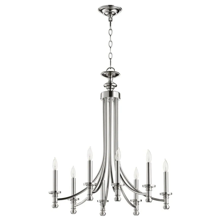 Quorum Rossington 8-Light Chandelier in Polished Nickel