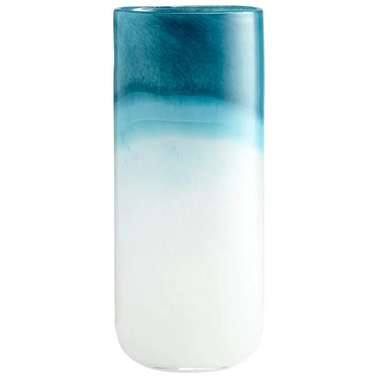 Large Turquoise Cloud Vase in Blue And White