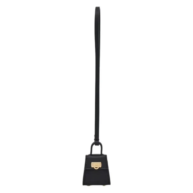 Ferragamo Gancini Micro Charm in Black