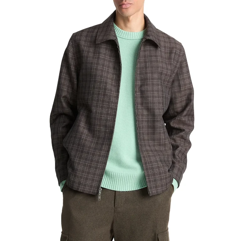 Vince Plaid Zip Jacket