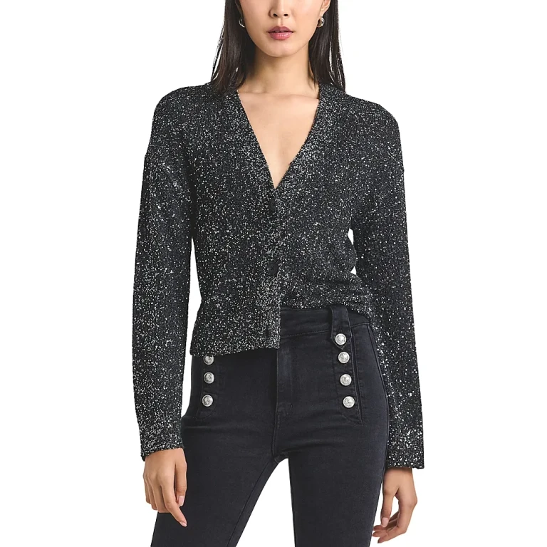 Derek Lam 10 Crosby Kalena Sequin Plated Cardigan