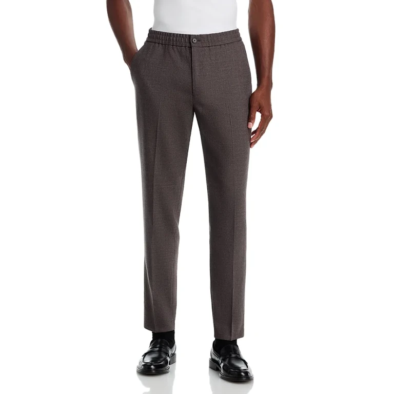 Theory Mayer Drawstring Flannel Jaspe Elasticated Waist Trousers