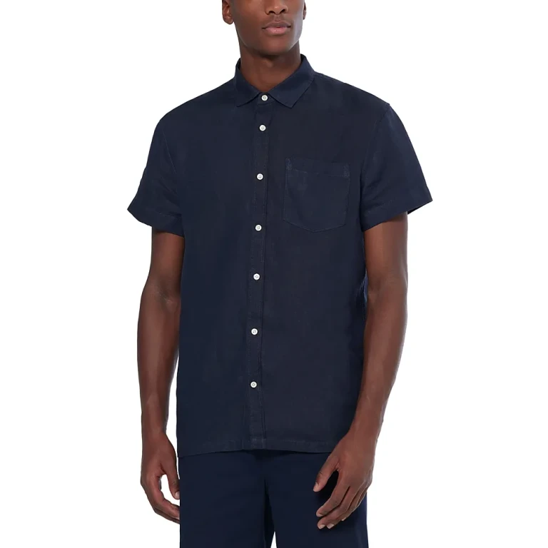Scotch & Soda Core Regular Fit Short Sleeve Linen Shirt