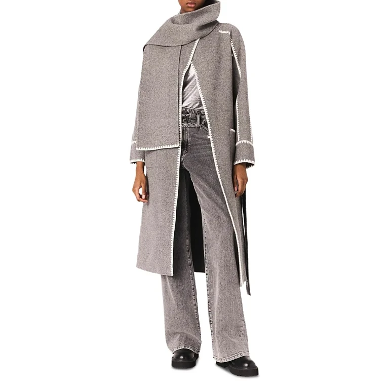 Maje Long Double Faced Coat