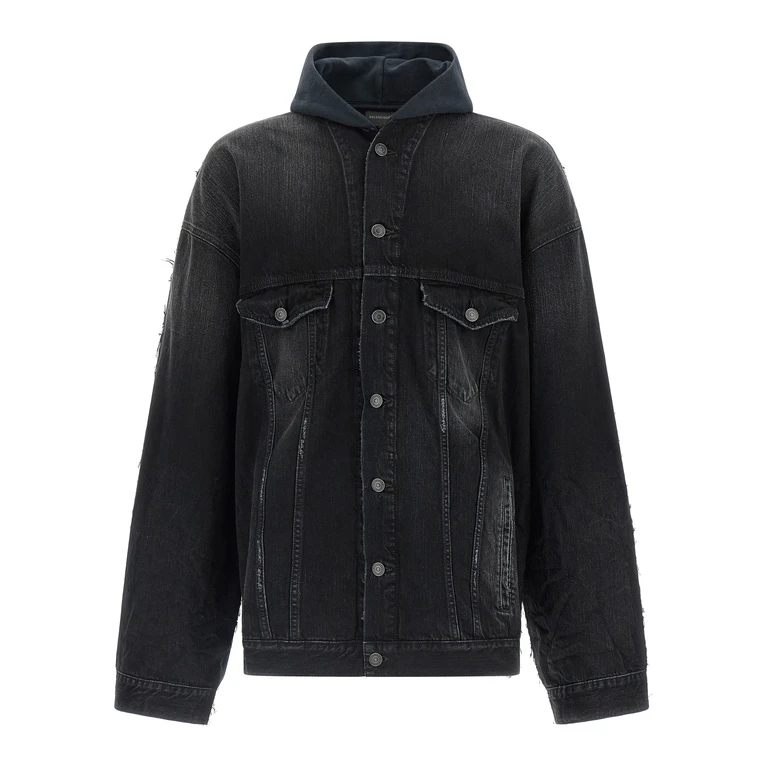 Balenciaga Black Cotton Denim Jacket Clothing - Men