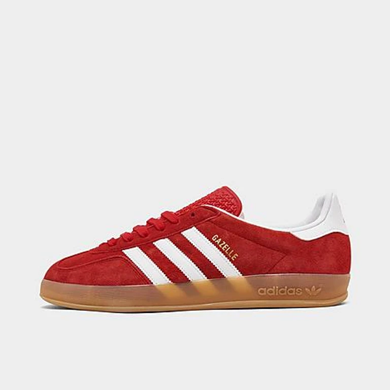 adidas Men's Originals Gazelle Casual Shoes in Better Scarlet/White/Gum Size: 7.5